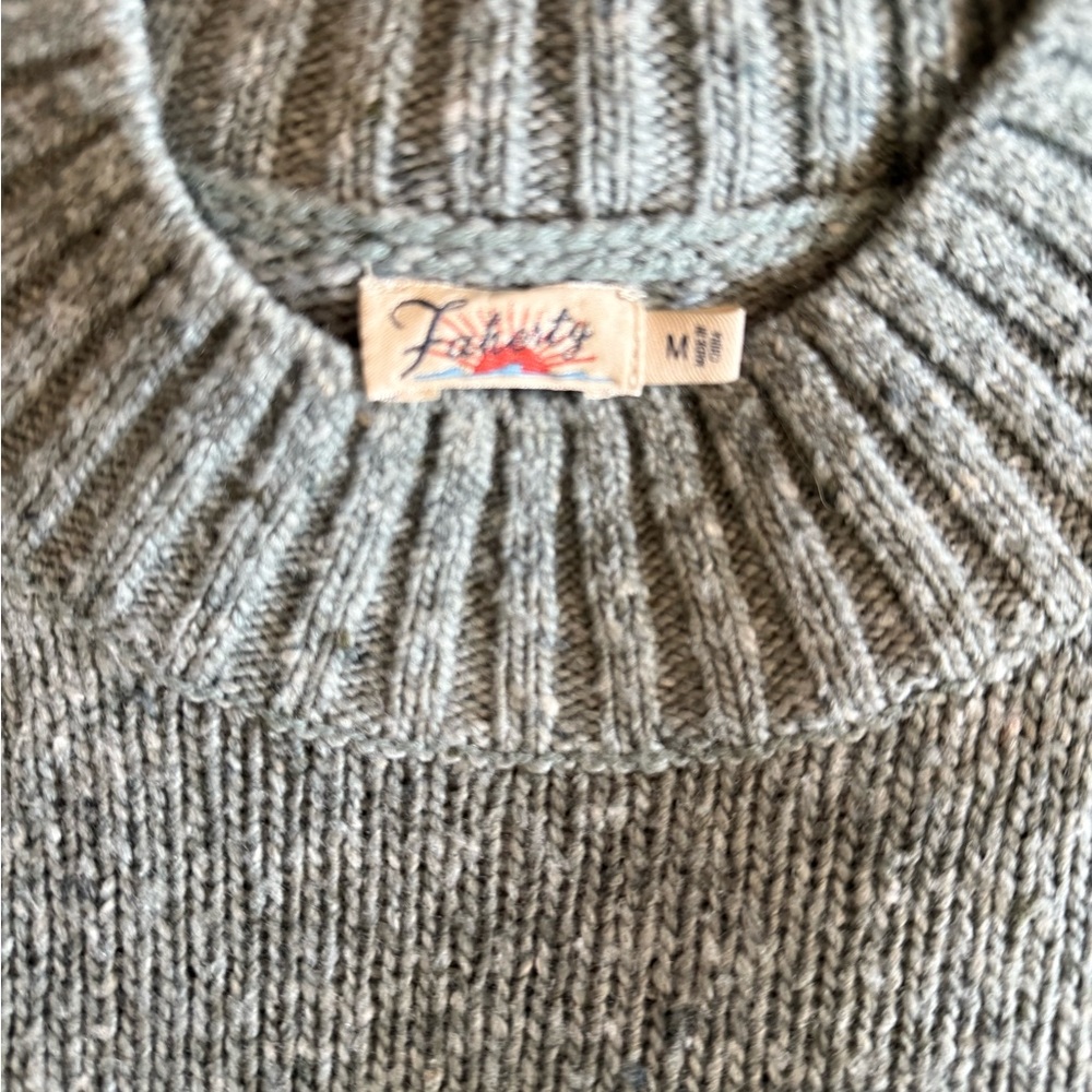 Faherty Gray Sweater with Ribbed Detailing - Picture 3 of 6